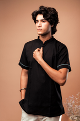 The classic black shirt kurta.