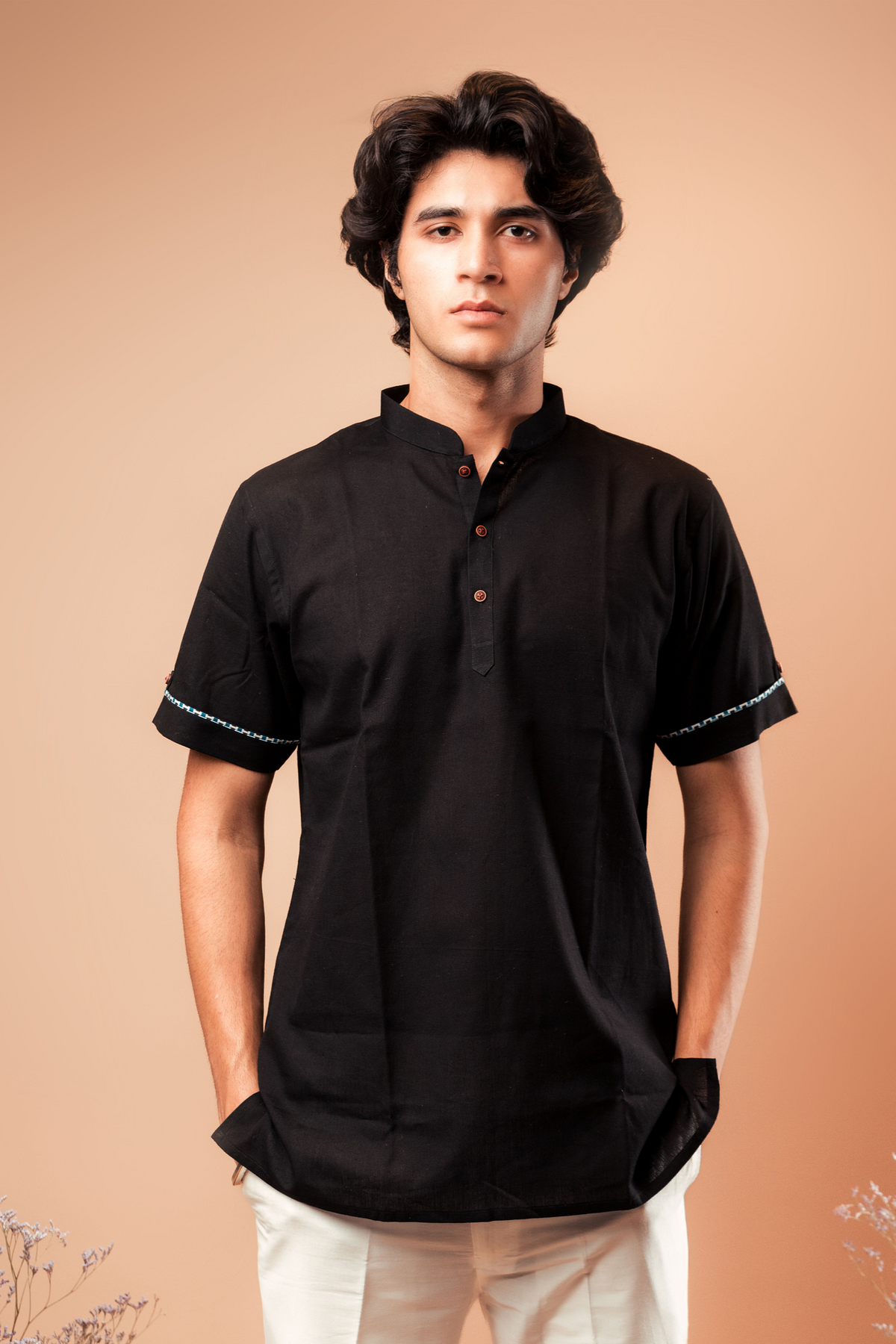 The classic black shirt kurta.