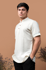 The cream shirt kurta.