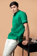 The deep green shirt kurta