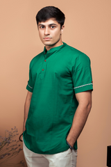 The deep green shirt kurta